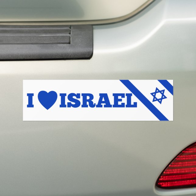 Stöd Israel i Kärlek Israel Bildekal (På Bil)