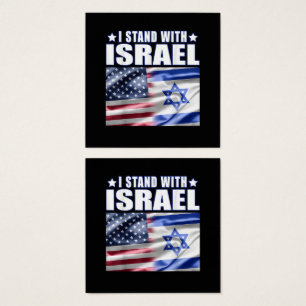 Stöd Israel Jag står med Israel  Fyrkantigt Visitkort