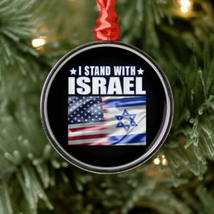 Stöd Israel Jag står med Israel  Julgransprydnad Metall