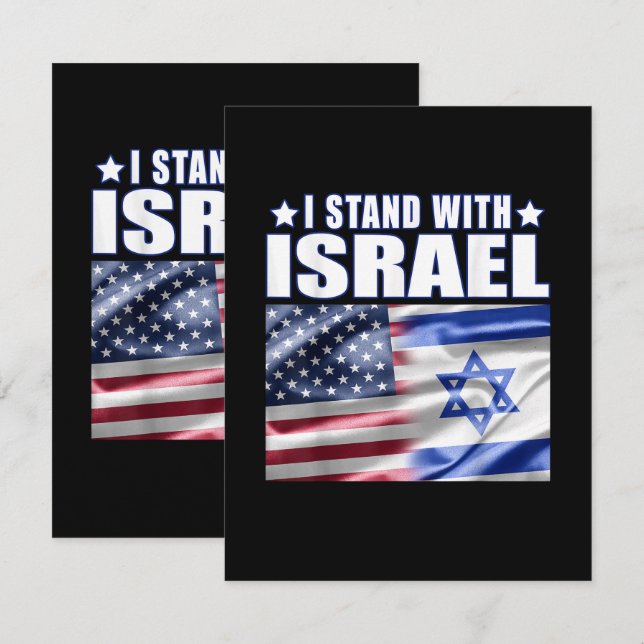 Stöd Israel Jag står med Israel  Kort (Fram/baksida)