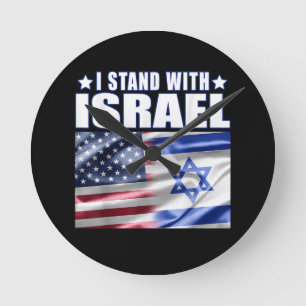 Stöd Israel Jag står med Israel  Rund Klocka