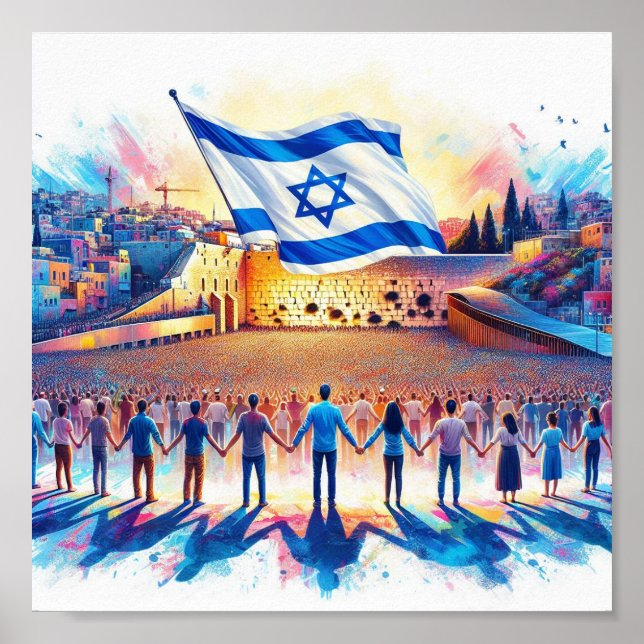 STÖD ISRAEL STICKER POSTER (Framsidan)