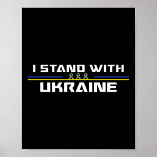 Stöd jag står med Ukraina amerikansk ukrainsk flag Poster