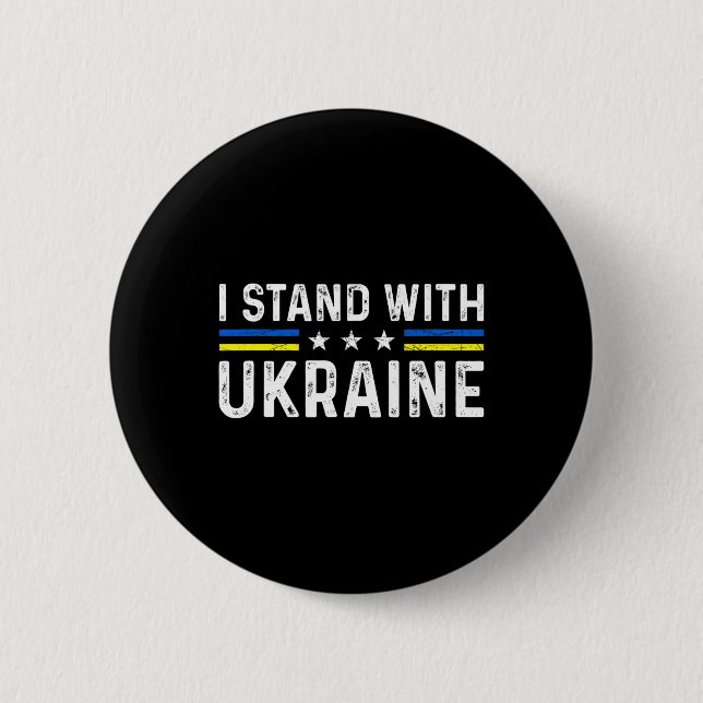 Stöd jag står med Ukraina ukrainska flaggan  Knapp (Framsida)