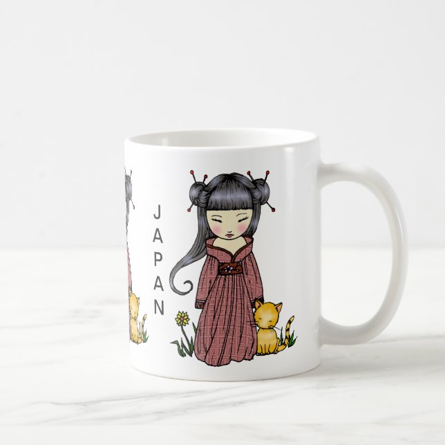 Stöd Japan Mugg Kimono Flicka (Höger)