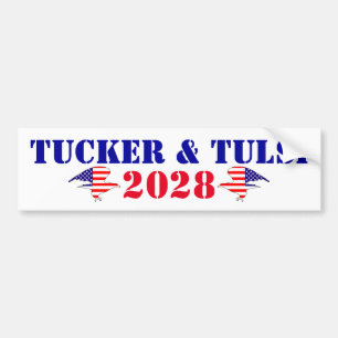 Stöd kampanj Tucker & Tulsi 2028 USA President Bildekal
