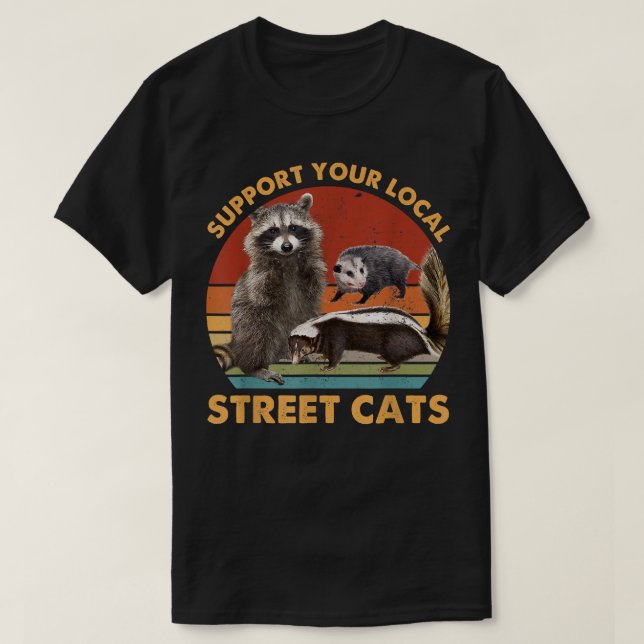 Stöd Lokala Gatudjur Tvättbjörn, Skunk T Shirt (Design framsida)