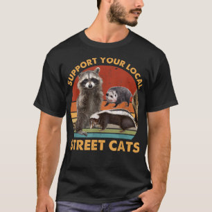 Stöd Lokala Gatudjur Tvättbjörn, Skunk T Shirt