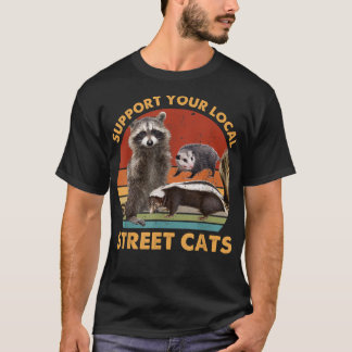 Stöd Lokala Gatudjur Tvättbjörn, Skunk T Shirt