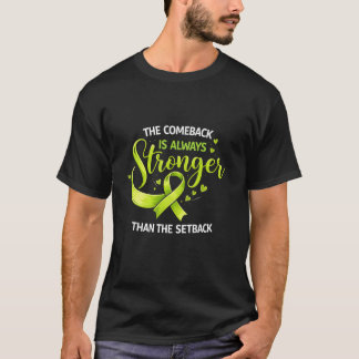 Stöd lymfom cancer medvetenhet Lime Grön Band T Shirt