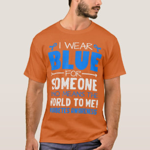 Stöd medvetenhet om typ 1-diabetes T1D-band blått T Shirt