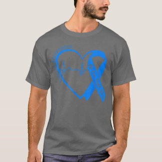 Stöd medvetenhet om typ 1-diabetes T1D Hjärtband T Shirt