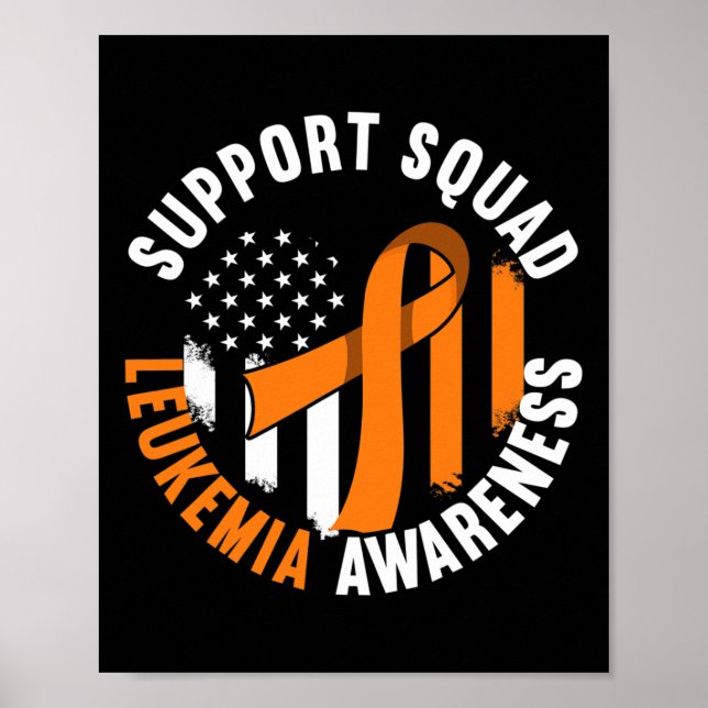 Stöd Medvetenhet Squad I Blodceller Cancer Leuk Poster (Framsidan)