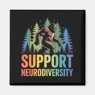 Stöd Neurodiversitet Rolig Bigfoot Autism ADHD Magnet