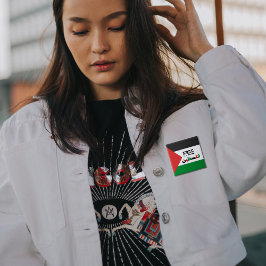 Stöd och fri palestinsk Flagga Knapp