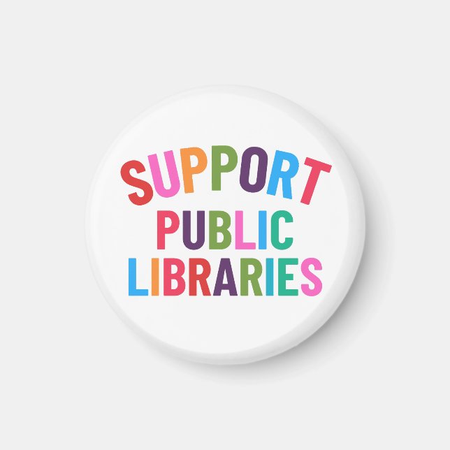 Stöd offentliga bibliotek magnet (Framsidan)