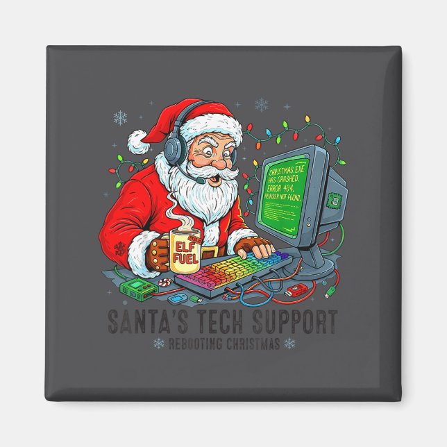 Stöd Rebooting s Santa Tech Crew Magnet (Framsidan)