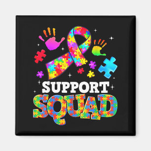 Stöd Squad Autism Medvetenhet Band Familj Män Magnet