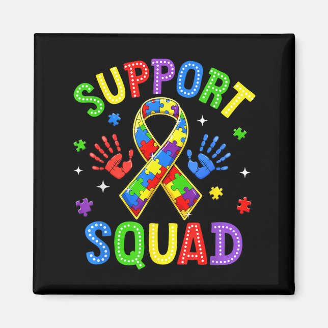 Stöd Squad Autism Medvetenhet Familj Kläder Män Magnet (Framsidan)
