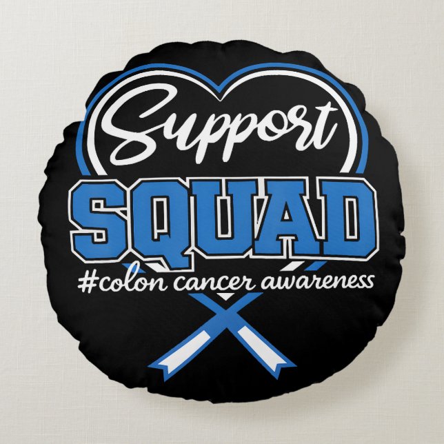 Stöd Squad Colon Rund Kudde (Framsidan)
