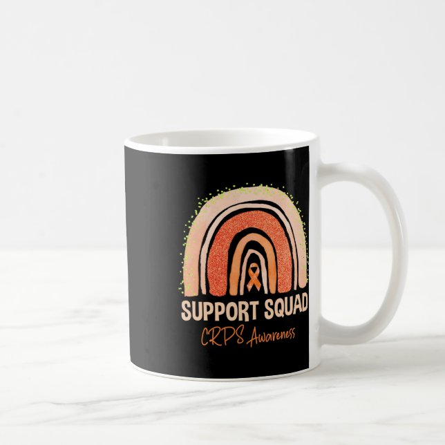 Stöd Squad CRPS-medvetenhet Rainbow Orange Band Kaffemugg (Höger)