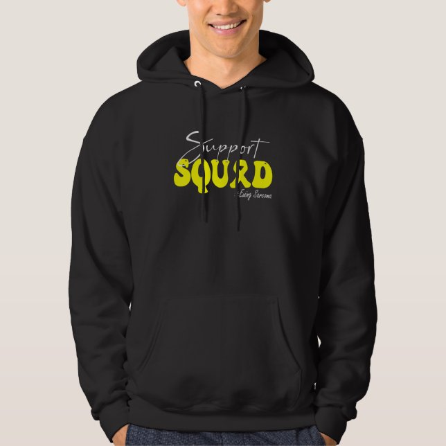 Stöd Squad Ewing Sarcoma-medvetenhet Gul Bandana Hoodie (Framsida)