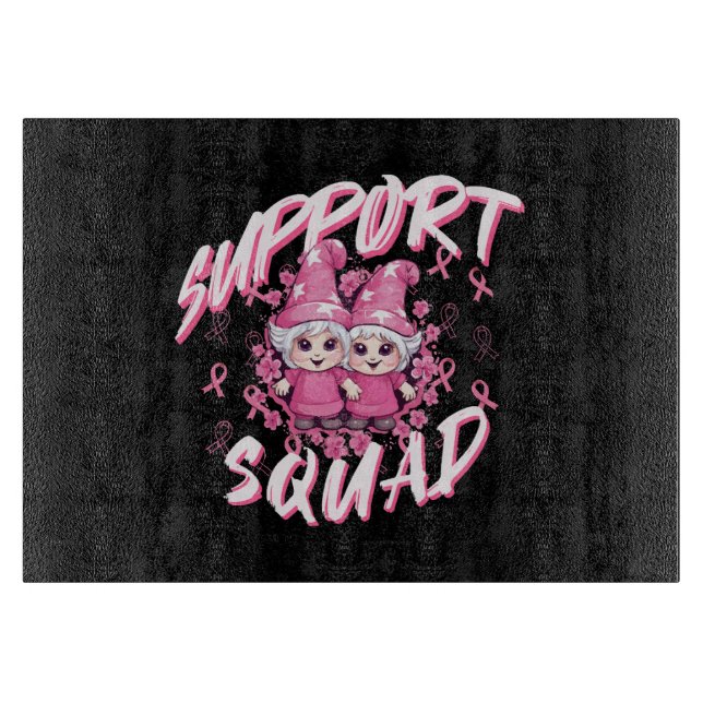 Stöd Squad Gnome Warrior Bröstcancer Medvetenhet (Framsidan)