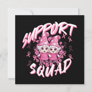 Stöd Squad Gnome Warrior Bröstcancer Medvetenhet