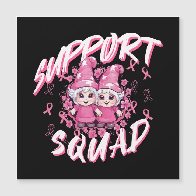 Stöd Squad Gnome Warrior Bröstcancer Medvetenhet (Framsida)