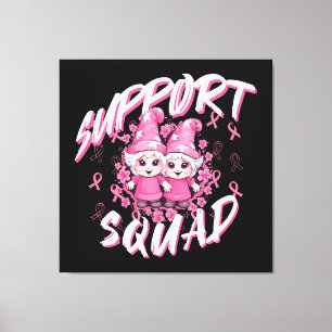 Stöd Squad Gnome Warrior Bröstcancer Medvetenhet Canvastryck