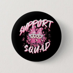 Stöd Squad Gnome Warrior Bröstcancer Medvetenhet Knapp