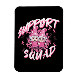 Stöd Squad Gnome Warrior Bröstcancer Medvetenhet Magnet