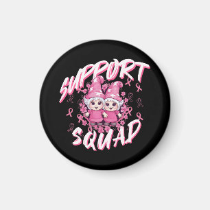 Stöd Squad Gnome Warrior Bröstcancer Medvetenhet Magnet