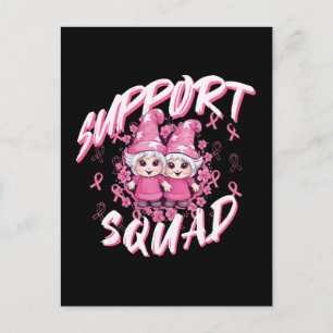 Stöd Squad Gnome Warrior Bröstcancer Medvetenhet Vykort