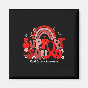 Stöd Squad Groovy Blodcancer Medvetenhet Gåvor Magnet