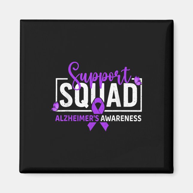 Stöd Squad Heimer's Awareness Lila Band Klipp Magnet (Framsidan)
