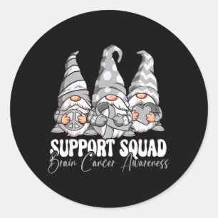 Stöd Squad Hjärncancer Medvetenhet Runt Klistermärke