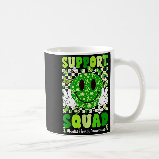 Stöd Squad Mental hälsa är viktigt medvetenhet Kaffemugg (Höger)