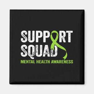 Stöd Squad Mental Health Awareness Grön Band Magnet