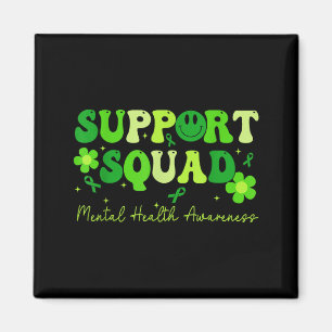 Stöd Squad Mental Health Awareness Grön Band Magnet