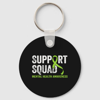 Stöd Squad Mental Health Awareness Grön Band Nyckelring