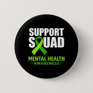 Stöd Squad Mental Health Awareness Month Grön Knapp