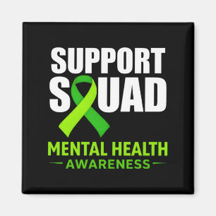Stöd Squad Mental Health Awareness Month Grön Magnet
