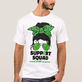 Stöd Squad Mental Health Awareness Month Grön T Shirt