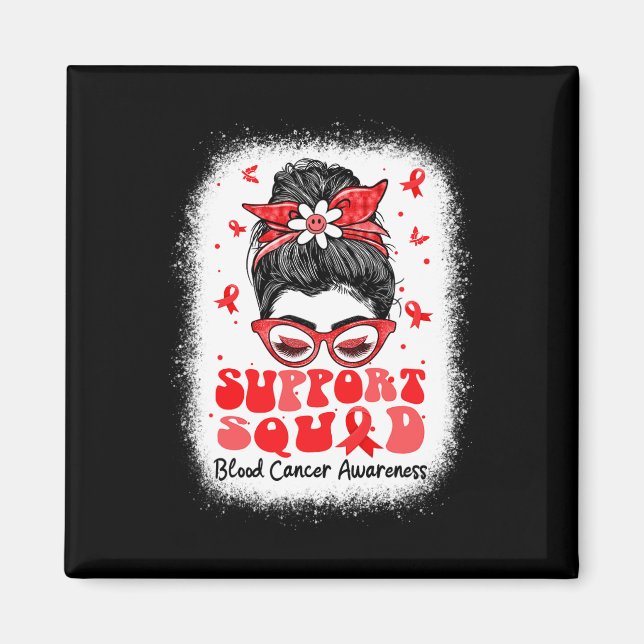 Stöd Squad Messig tofs Fjäril Rött band Blod Magnet (Framsidan)