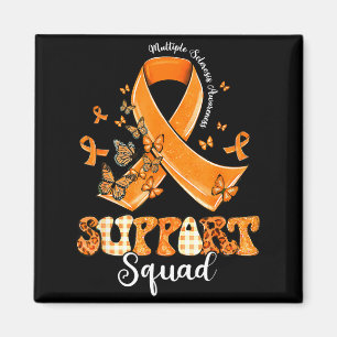 Stöd Squad Orange Band Fjäril Ms Medvetenhet Magnet