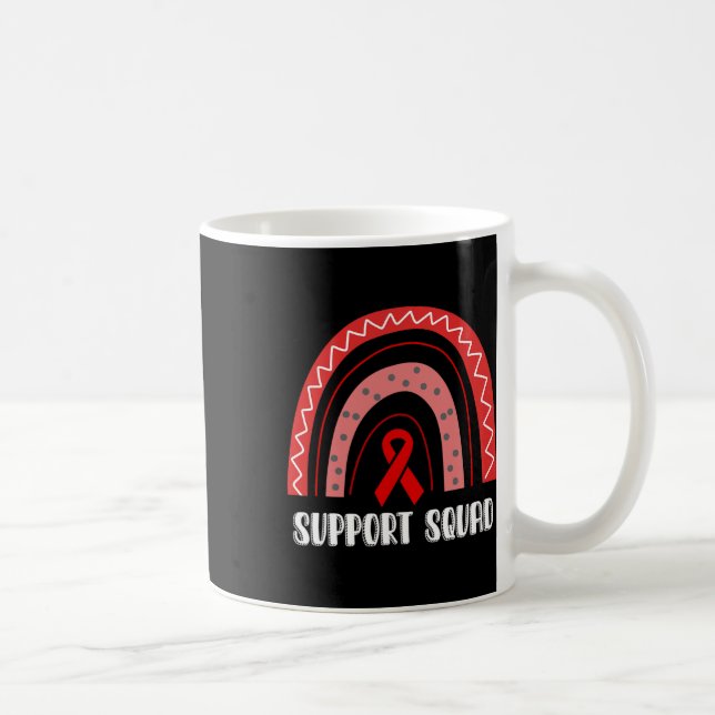 Stöd Squad Röd Regnbåge Blodcancer Medvetenhet  Kaffemugg (Höger)