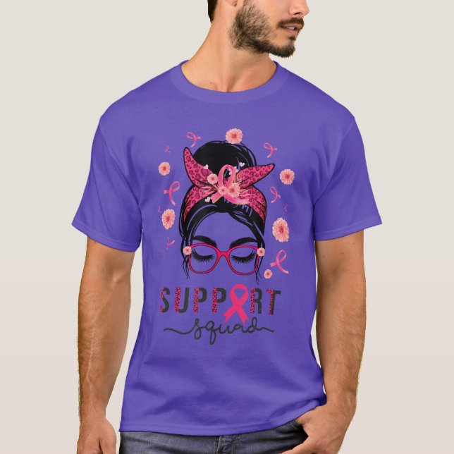 Stöd Squad Rufsigt Knutte Rosa Warrior Medvetenhet T Shirt (Framsida)