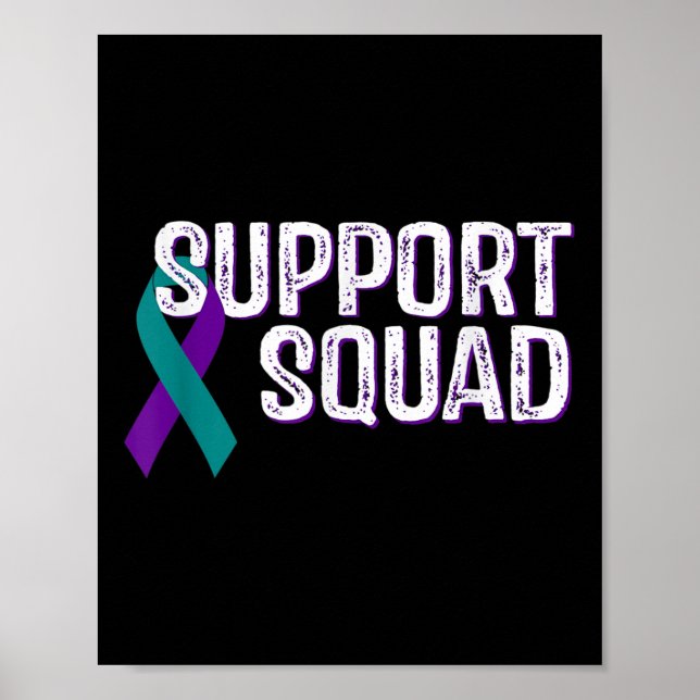 Stöd Squad Suicide Prevention Awareness Ribbon  Poster (Framsidan)