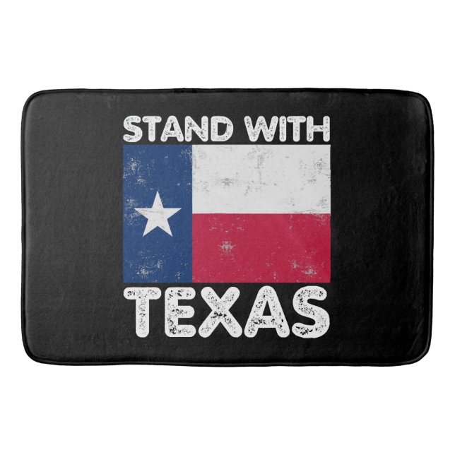 Stöd Texas Jag Står Med Texas Texan Flagg Badrumsmatta (Framsidan)